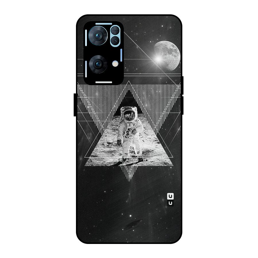 Space Triangle Abstract Metal Back Case for Oppo Reno7 Pro 5G