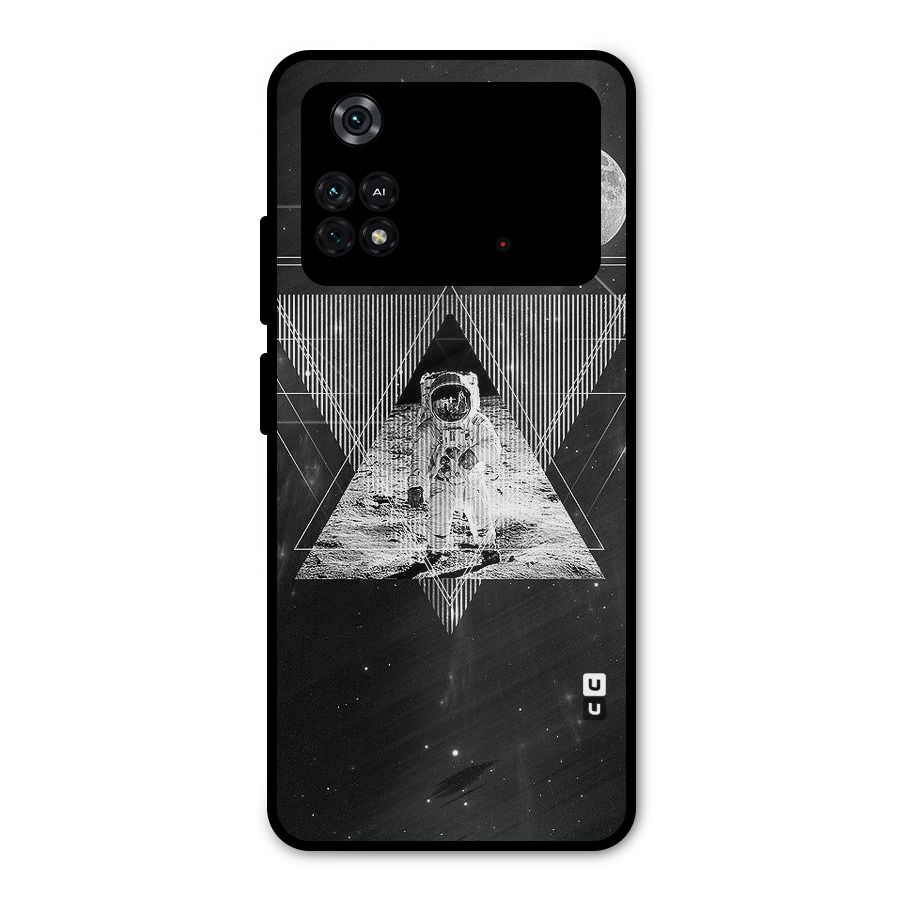 Space Triangle Abstract Metal Back Case for Poco M4 Pro 4G