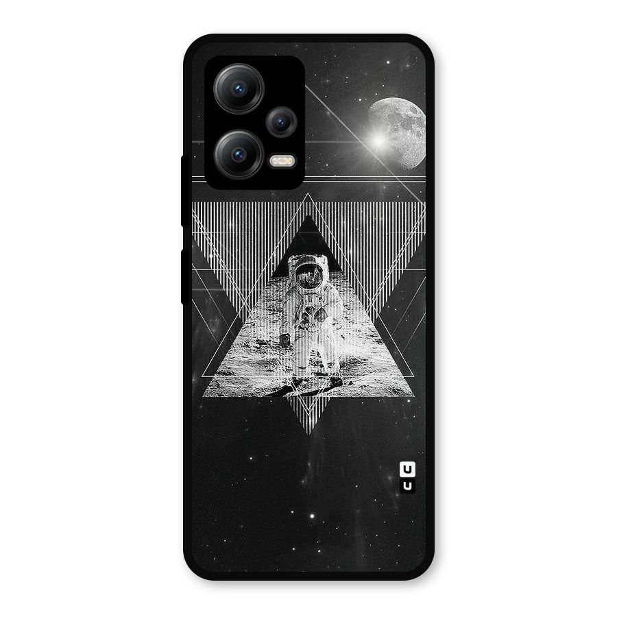 Space Triangle Abstract Metal Back Case for Redmi Note 12 5G