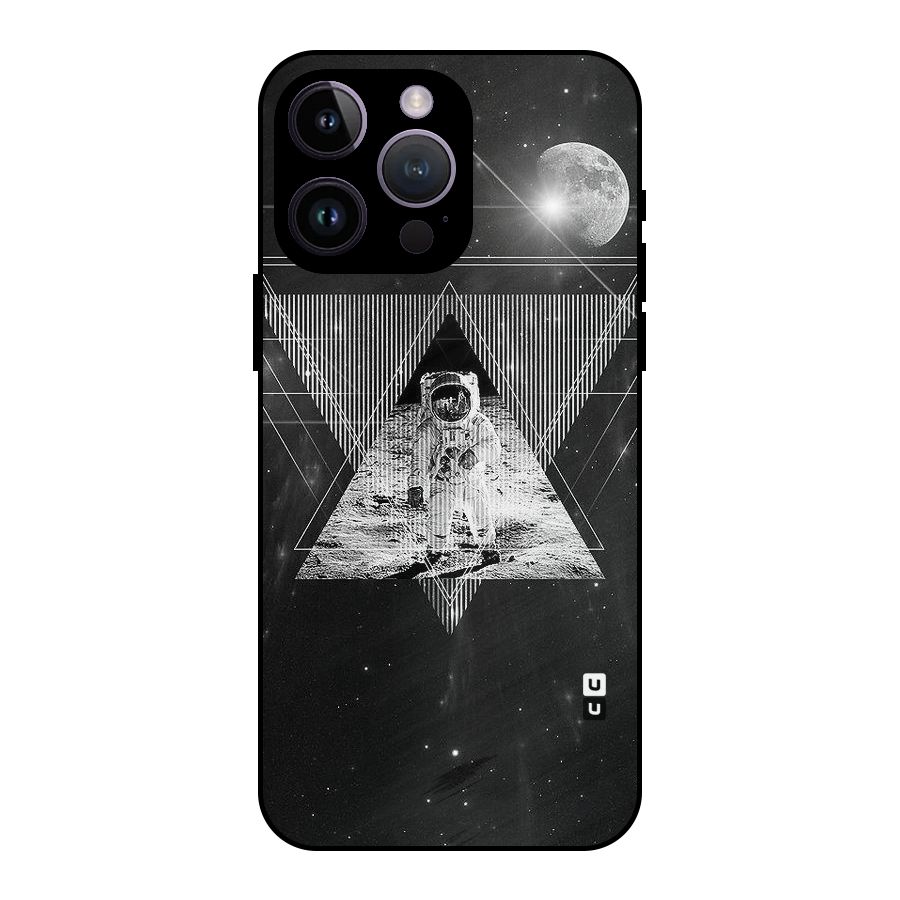 Space Triangle Abstract Metal Back Case for iPhone 14 Pro Max