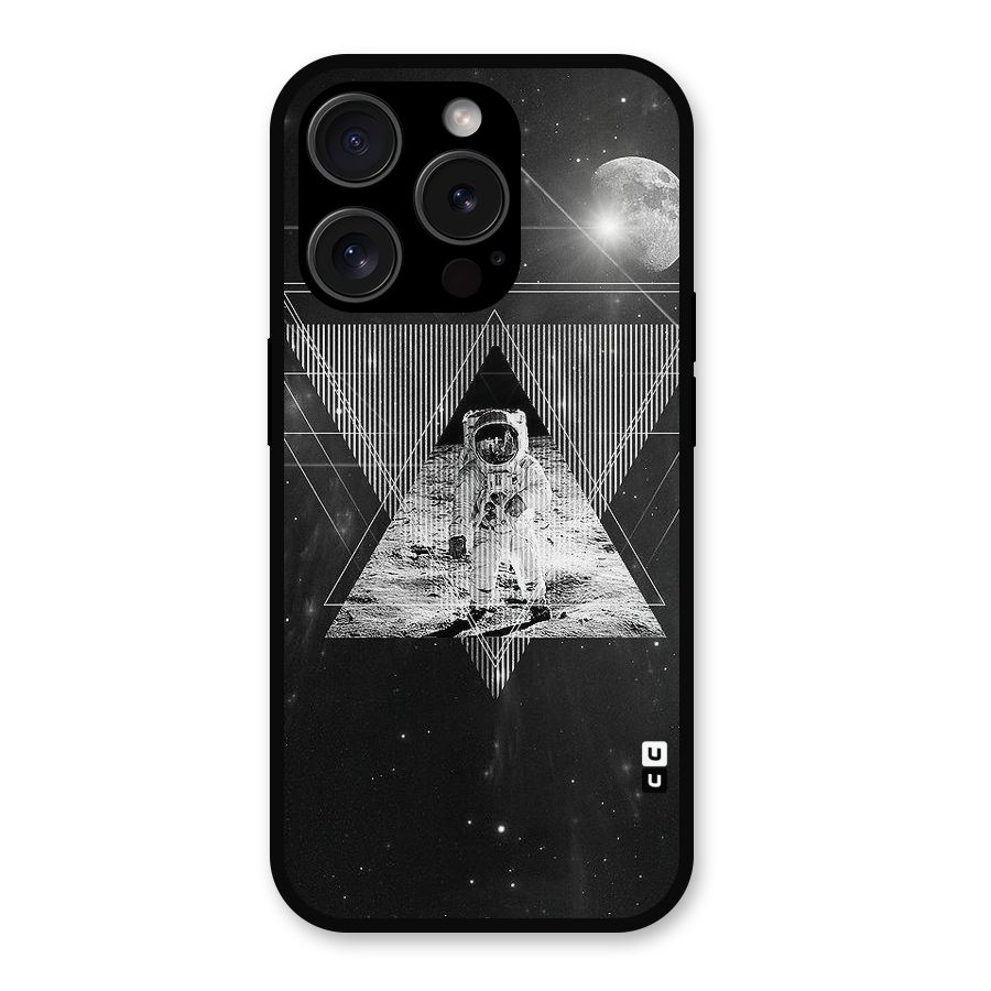 Space Triangle Abstract Metal Back Case for iPhone 15 Pro