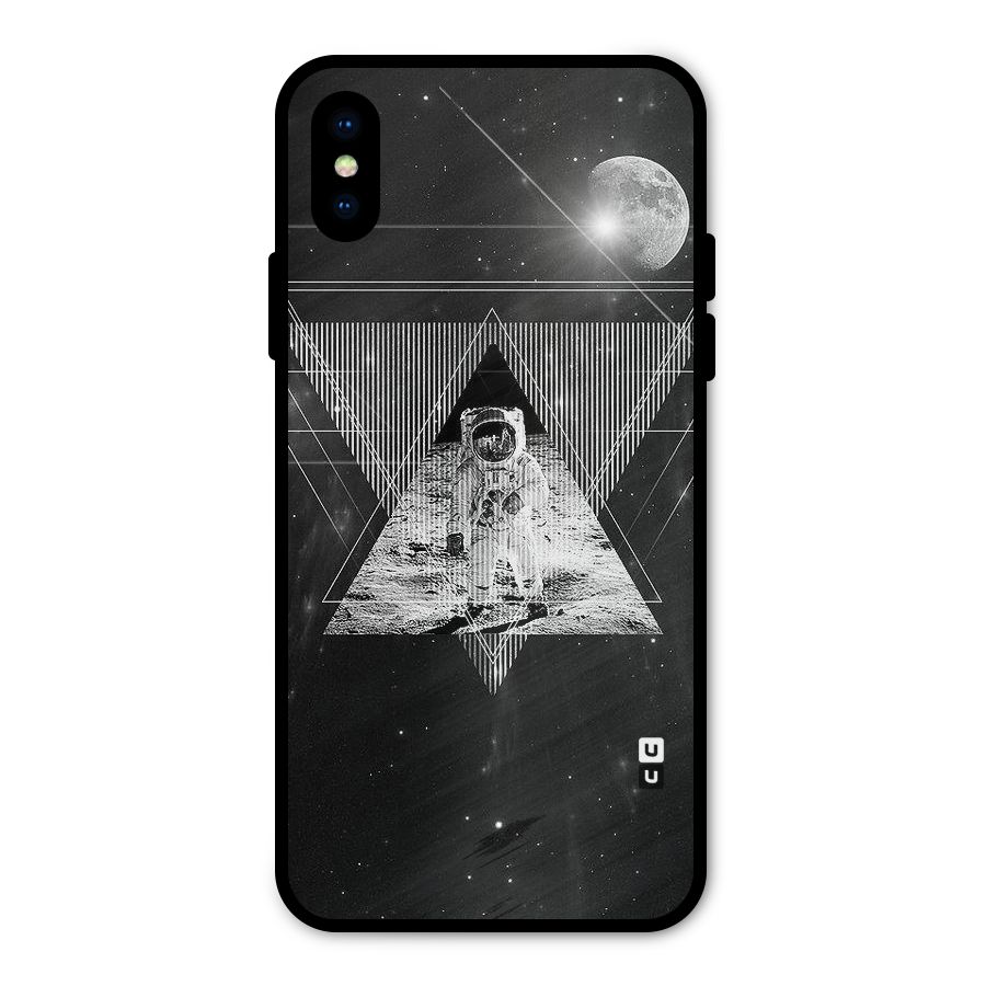 Space Triangle Abstract Metal Back Case for iPhone XS