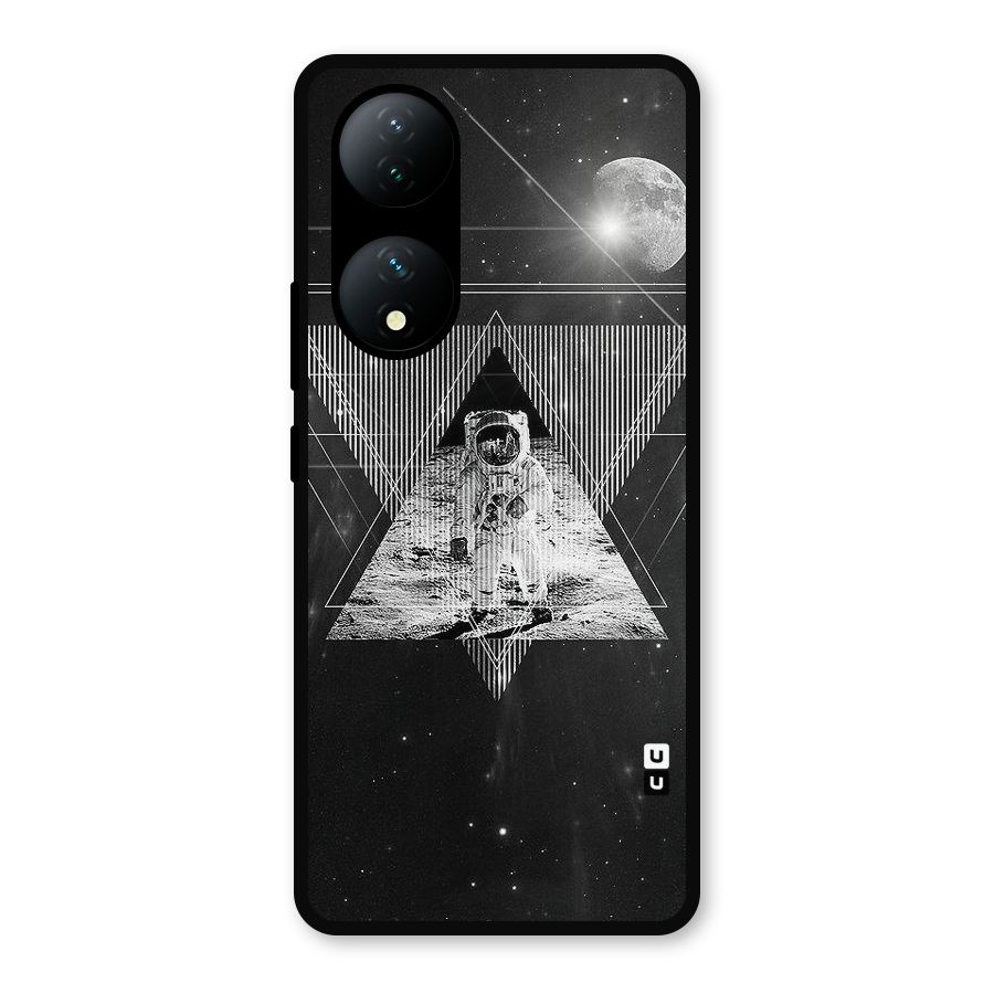 Space Triangle Abstract Metal Back Case for iQOO Z7s