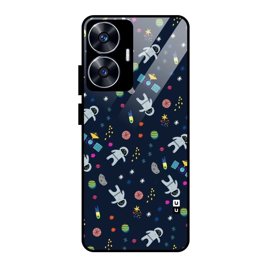 Spaceman Dance Glass Back Case for Realme Narzo N55