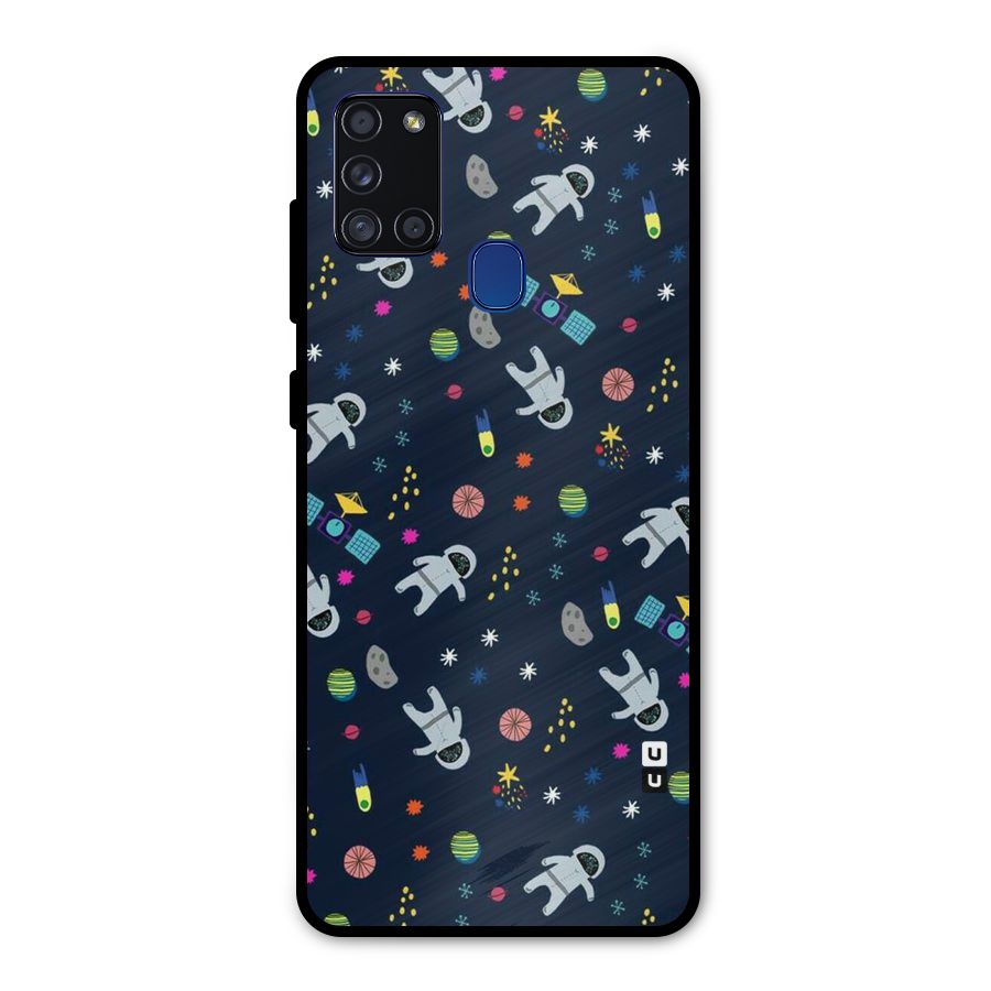 Spaceman Dance Metal Back Case for Galaxy A21s