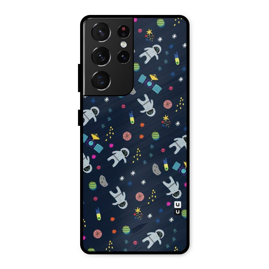 Spaceman Dance Metal Back Case for Galaxy S21 Ultra 5G
