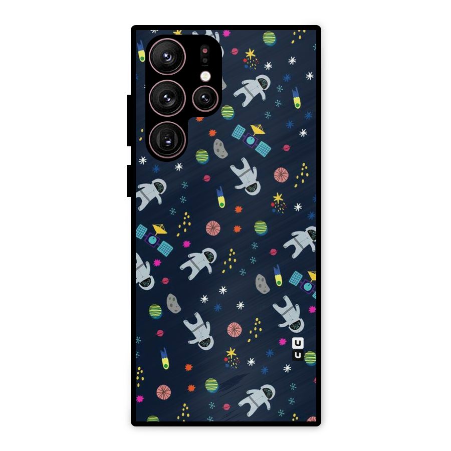 Spaceman Dance Metal Back Case for Galaxy S22 Ultra 5G