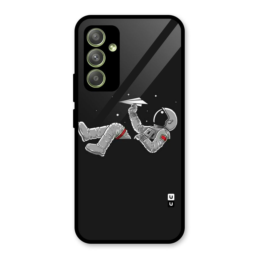 Spaceman Flying Glass Back Case for Galaxy A54