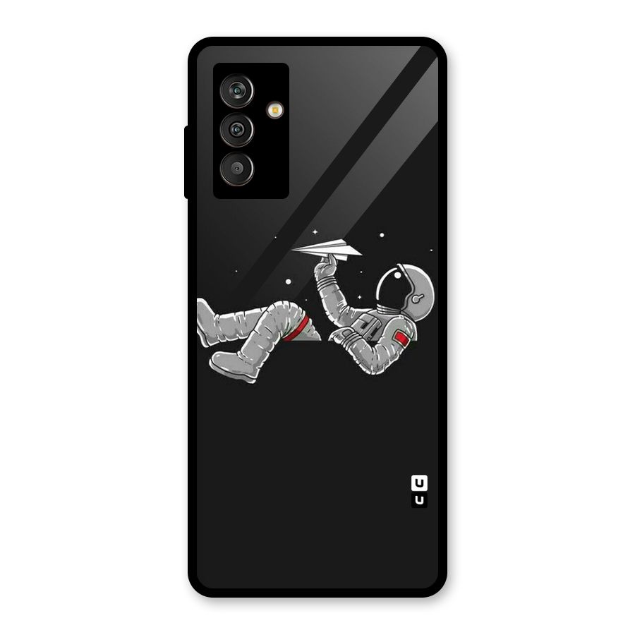 Spaceman Flying Glass Back Case for Galaxy M13