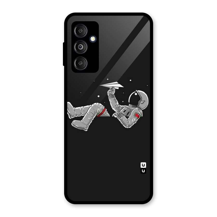 Spaceman Flying Glass Back Case for Galaxy M14 5G
