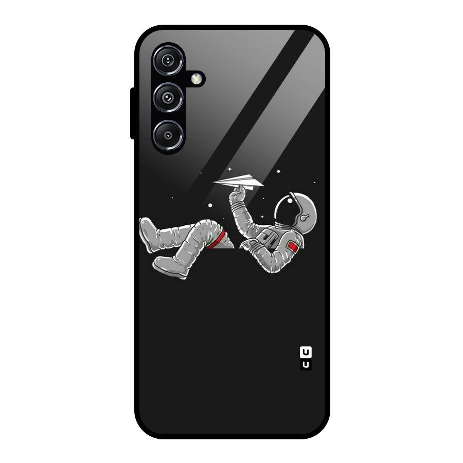 Spaceman Flying Glass Back Case for Galaxy M34 5G