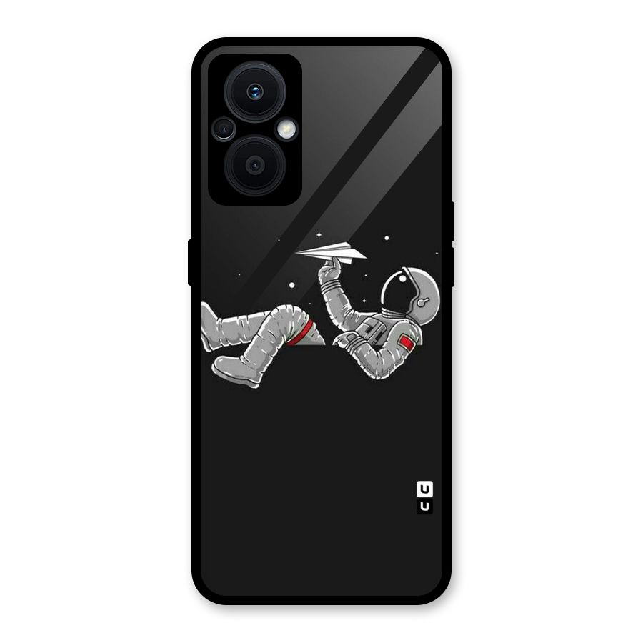 Spaceman Flying Glass Back Case for Oppo F21s Pro 5G