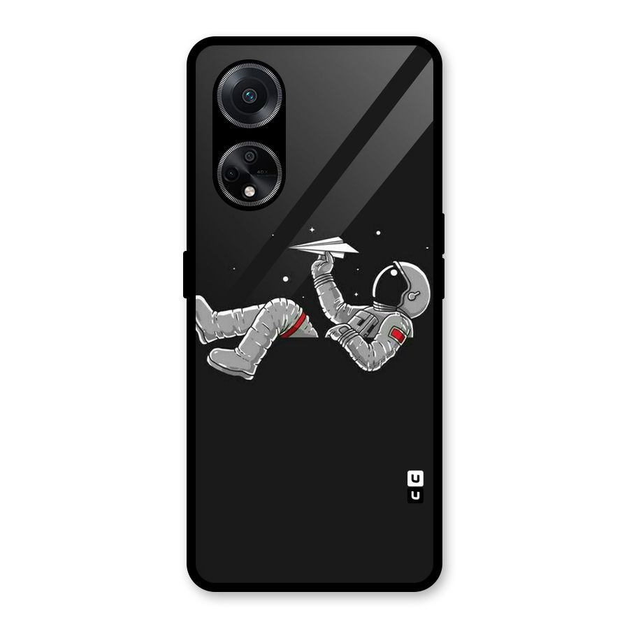 Spaceman Flying Glass Back Case for Oppo F23