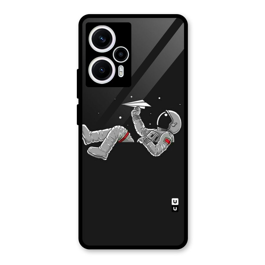 Spaceman Flying Glass Back Case for Poco F5