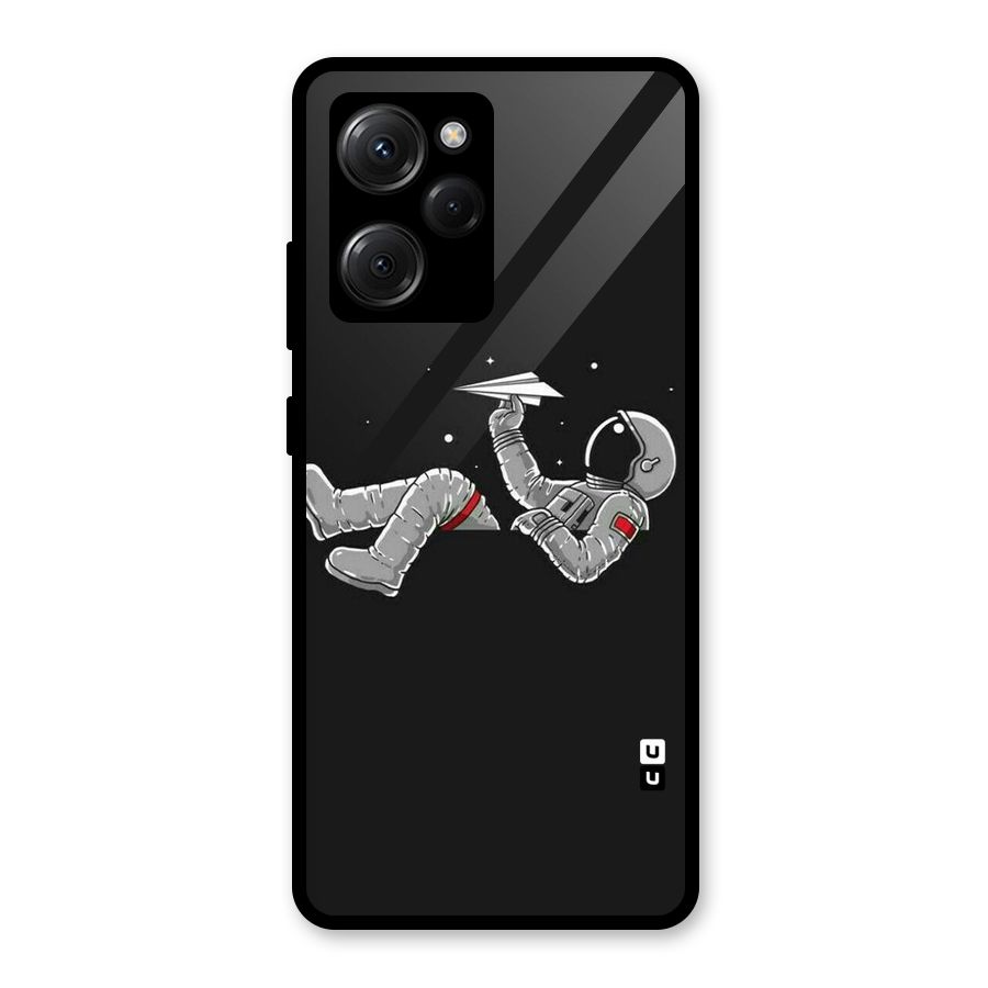 Spaceman Flying Glass Back Case for Poco X5 Pro