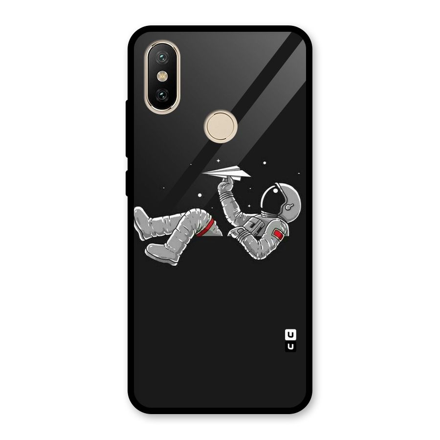 Spaceman Flying Glass Back Case for Redmi A2