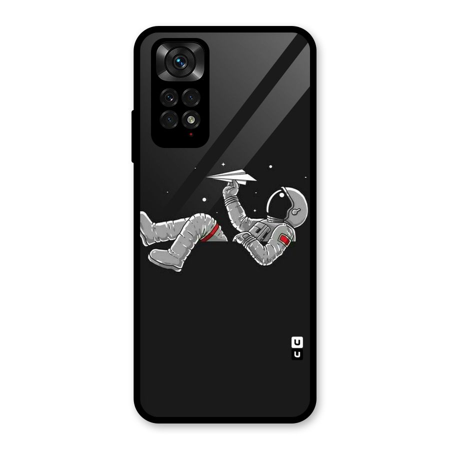 Spaceman Flying Glass Back Case for Redmi Note 11S