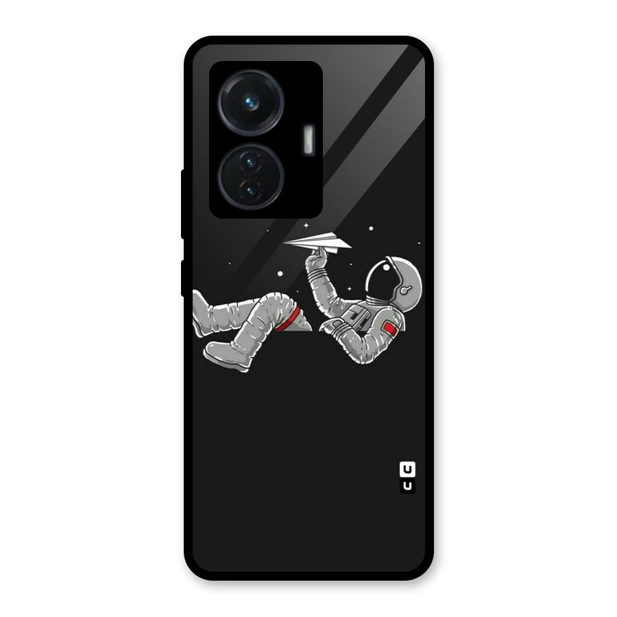 Spaceman Flying Glass Back Case for Vivo T1 44W