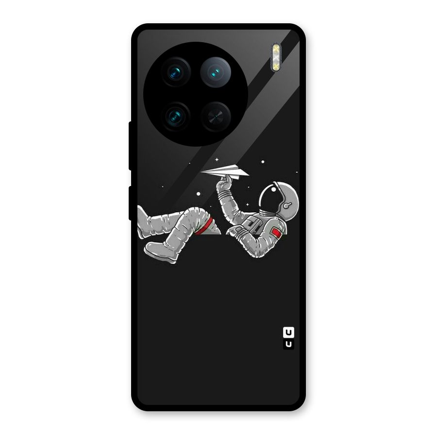 Spaceman Flying Glass Back Case for Vivo X90 Pro