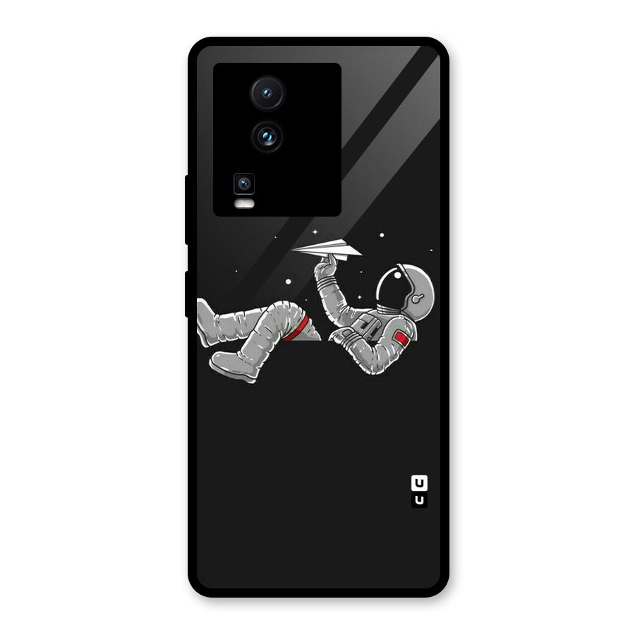 Spaceman Flying Glass Back Case for Vivo iQOO Neo 7 Pro