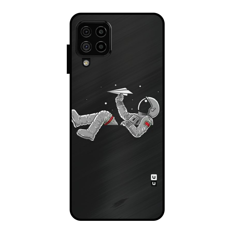 Spaceman Flying Metal Back Case for Galaxy A22 4G