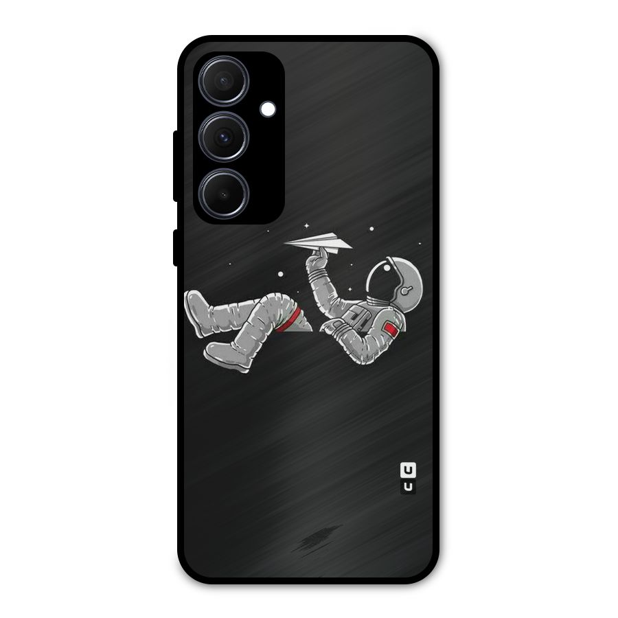 Spaceman Flying Metal Back Case for Galaxy A35