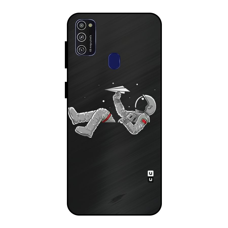 Spaceman Flying Metal Back Case for Galaxy M21