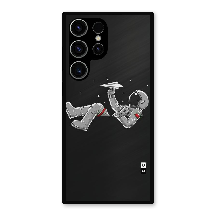 Spaceman Flying Metal Back Case for Galaxy S23 Ultra