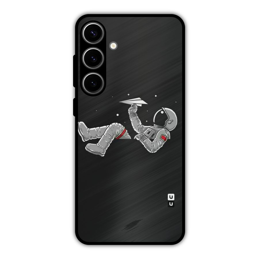 Spaceman Flying Metal Back Case for Galaxy S24 Plus