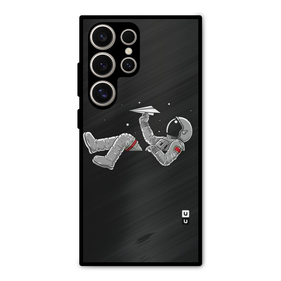 Spaceman Flying Metal Back Case for Galaxy S24 Ultra