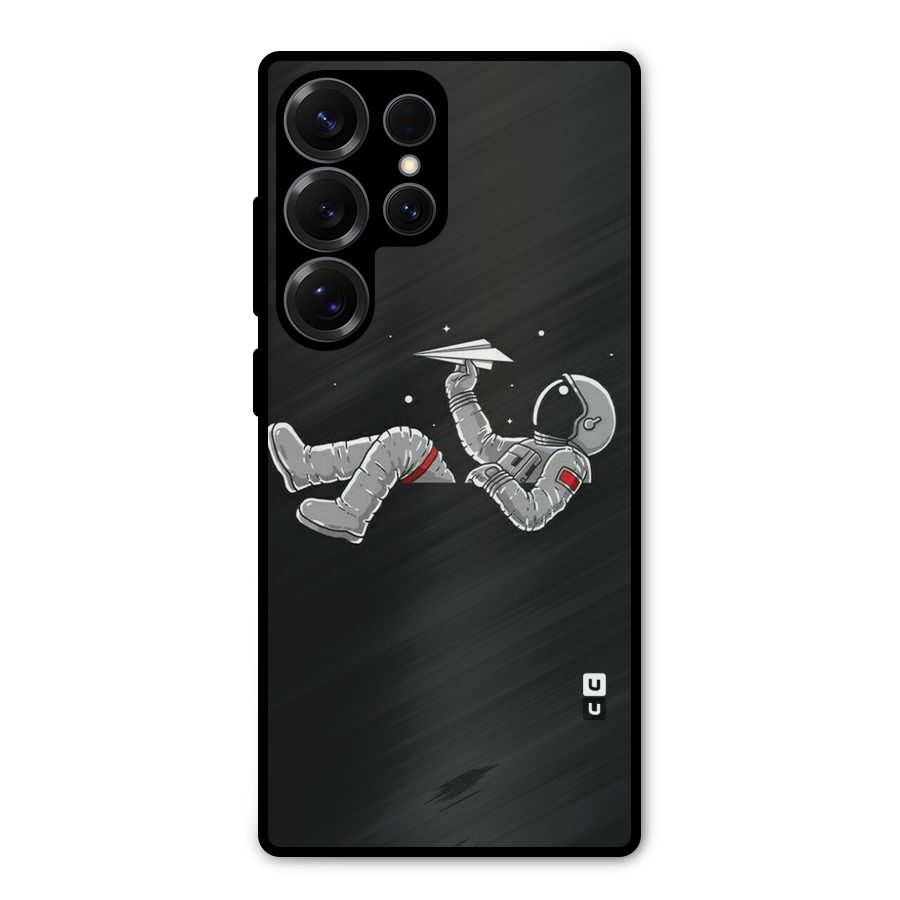Spaceman Flying Metal Back Case for Galaxy S25 Ultra