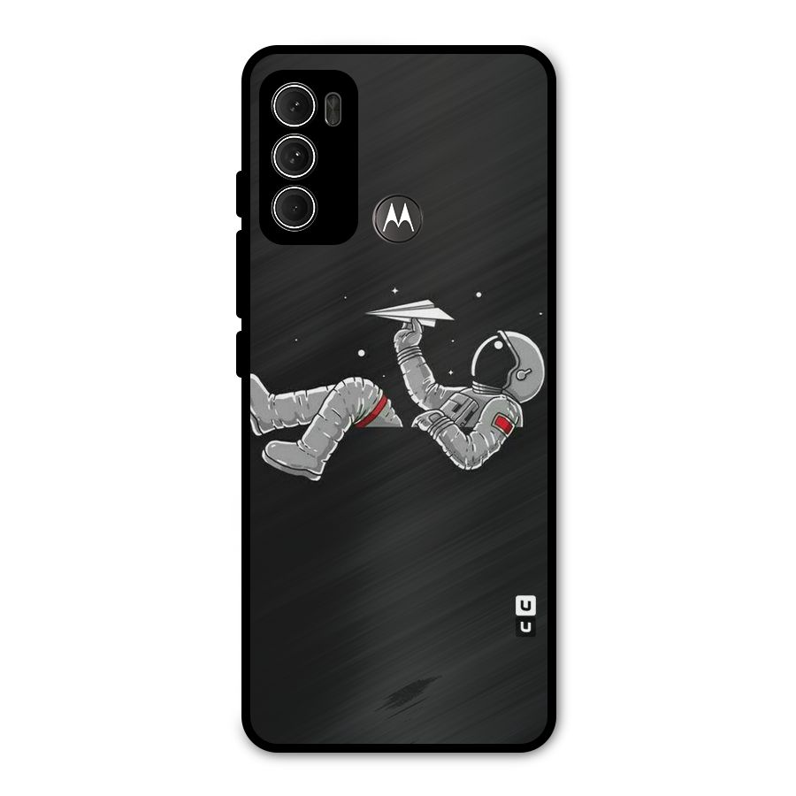 Spaceman Flying Metal Back Case for Moto G60