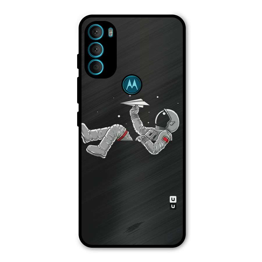 Spaceman Flying Metal Back Case for Moto G71 5G