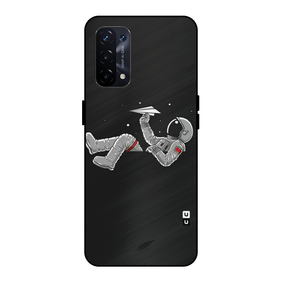 Spaceman Flying Metal Back Case for Oppo A74 5G