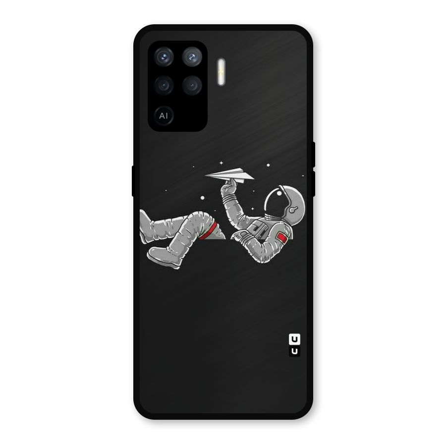 Spaceman Flying Metal Back Case for Oppo F19 Pro