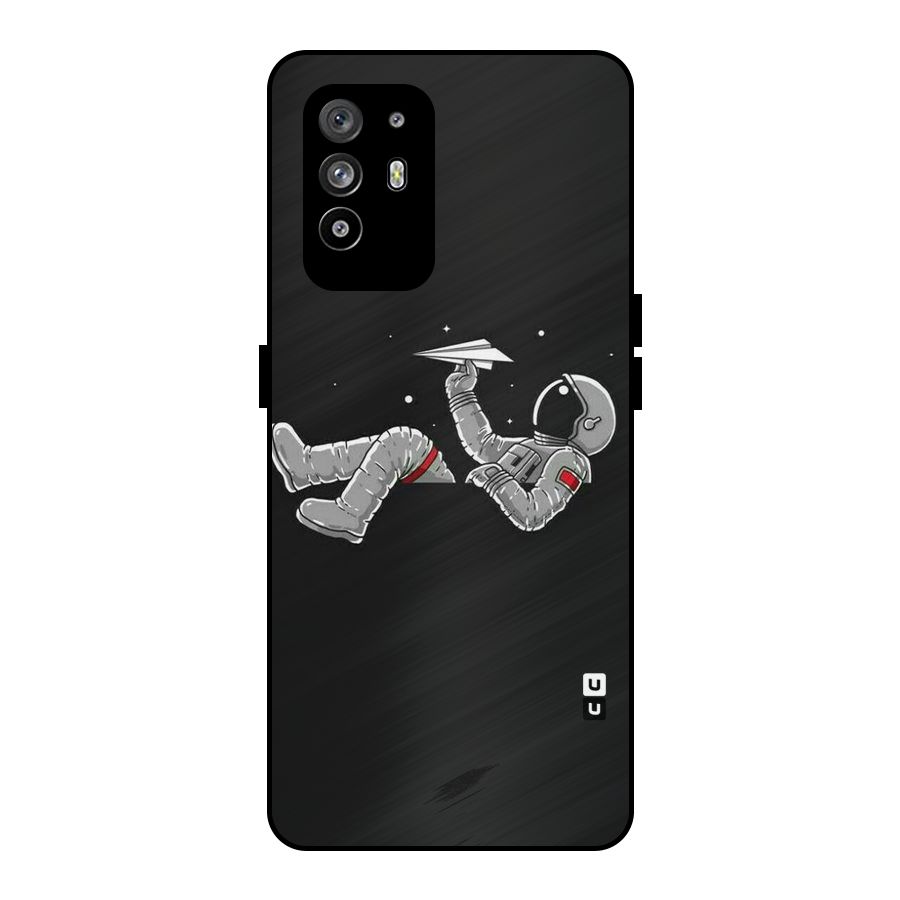 Spaceman Flying Metal Back Case for Oppo F19 Pro Plus 5G