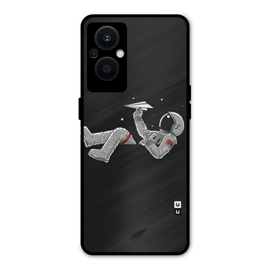 Spaceman Flying Metal Back Case for Oppo F21 Pro 5G