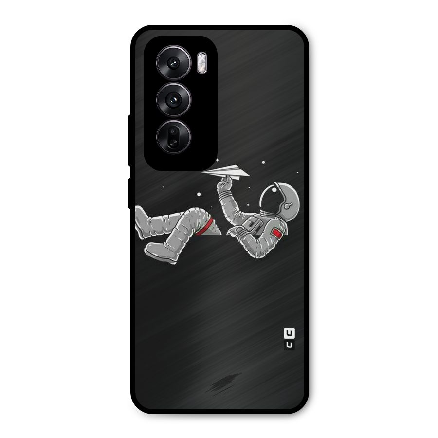 Spaceman Flying Metal Back Case for Oppo Reno12