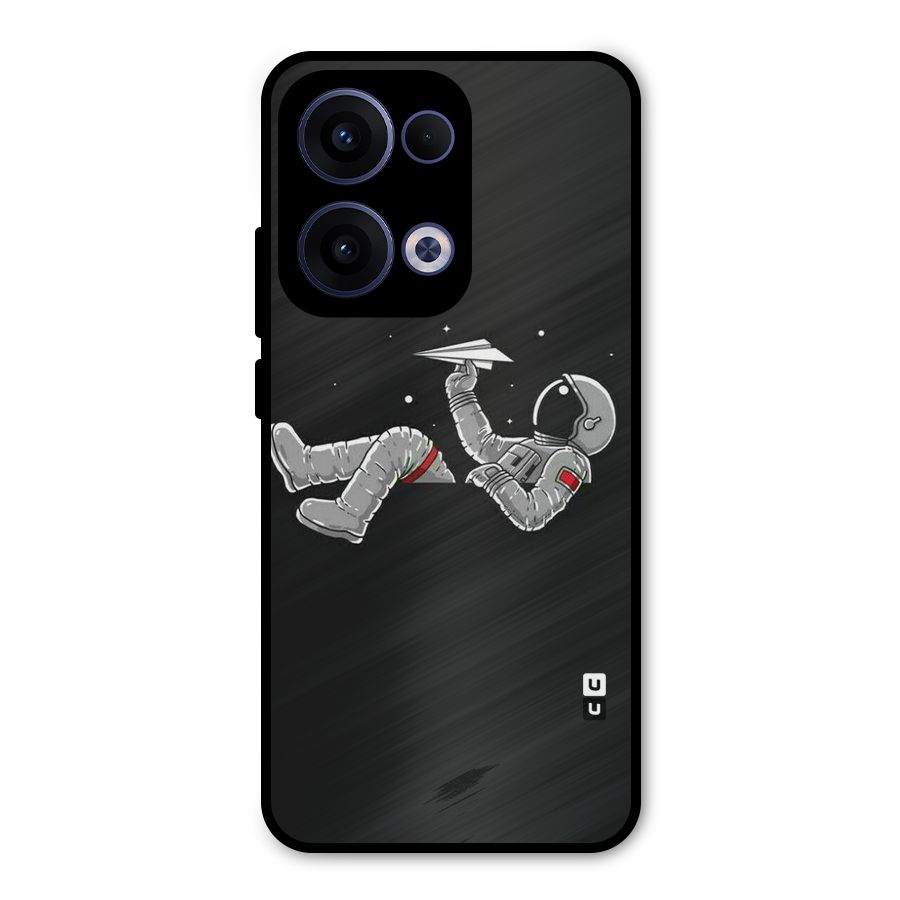 Spaceman Flying Metal Back Case for Oppo Reno13