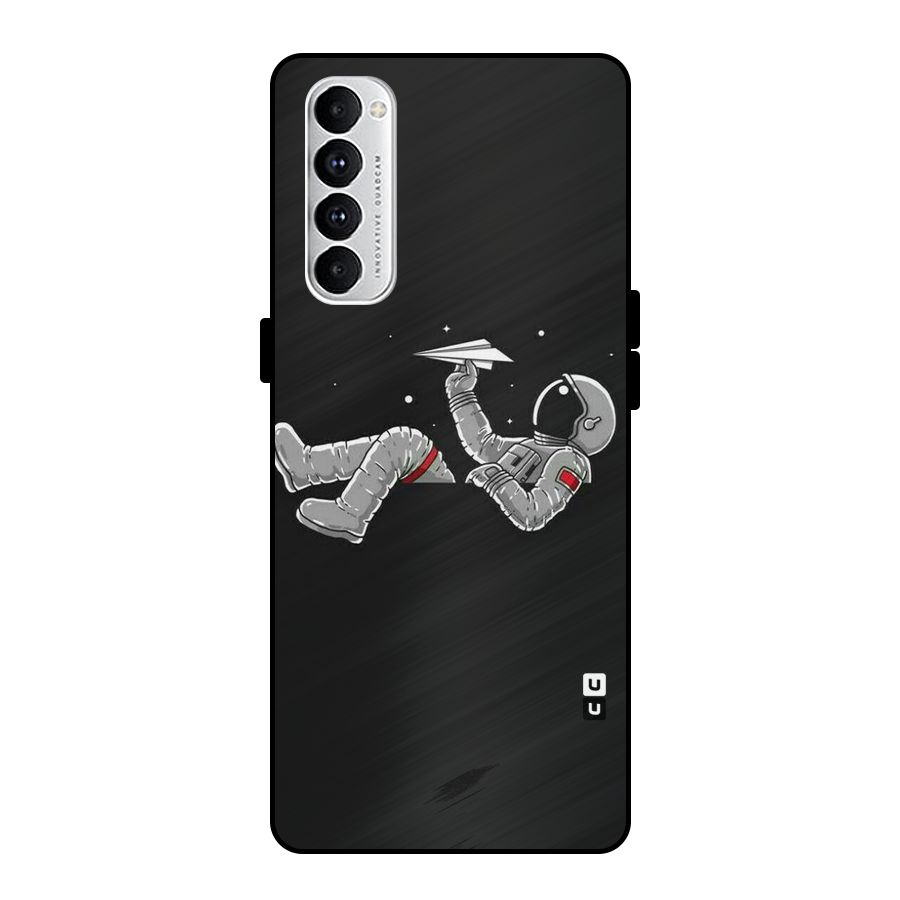 Spaceman Flying Metal Back Case for Oppo Reno4 Pro