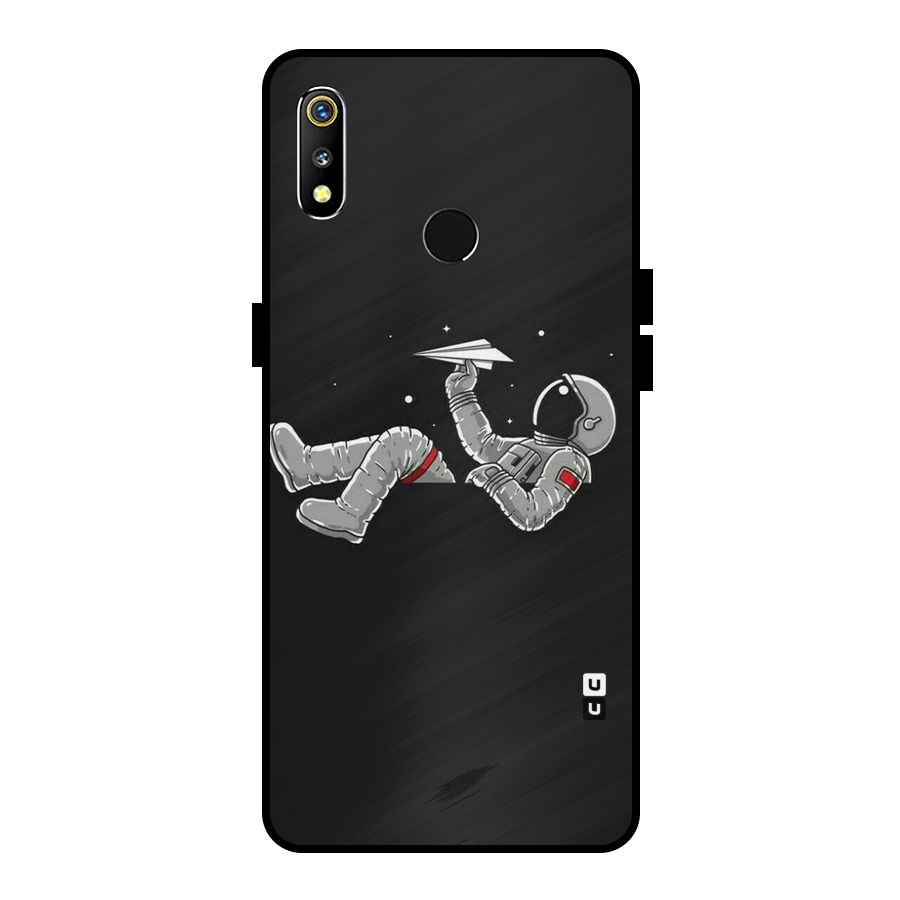 Spaceman Flying Metal Back Case for Realme 3