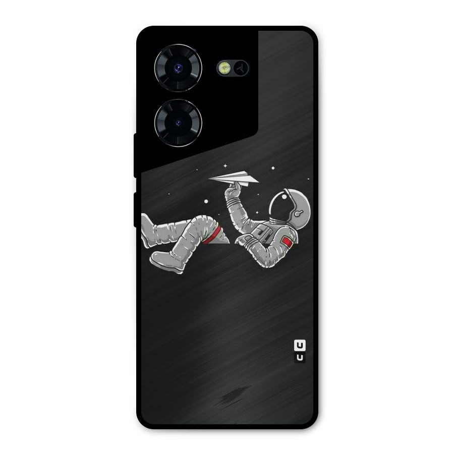 Spaceman Flying Metal Back Case for Tecno Pova 5 Pro 5G