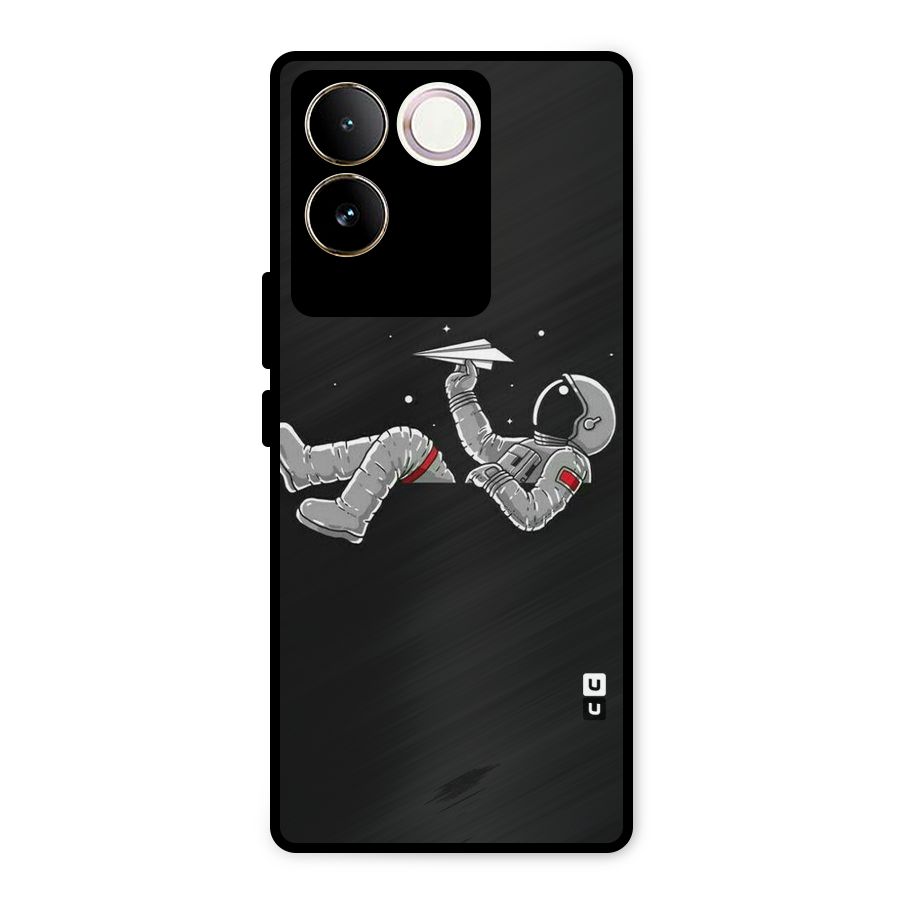 Spaceman Flying Metal Back Case for Vivo T2 Pro