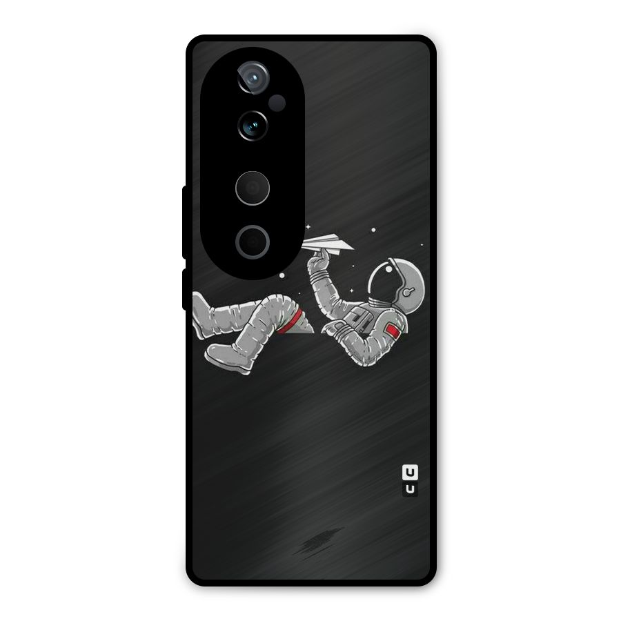 Spaceman Flying Metal Back Case for Vivo T3 Ultra