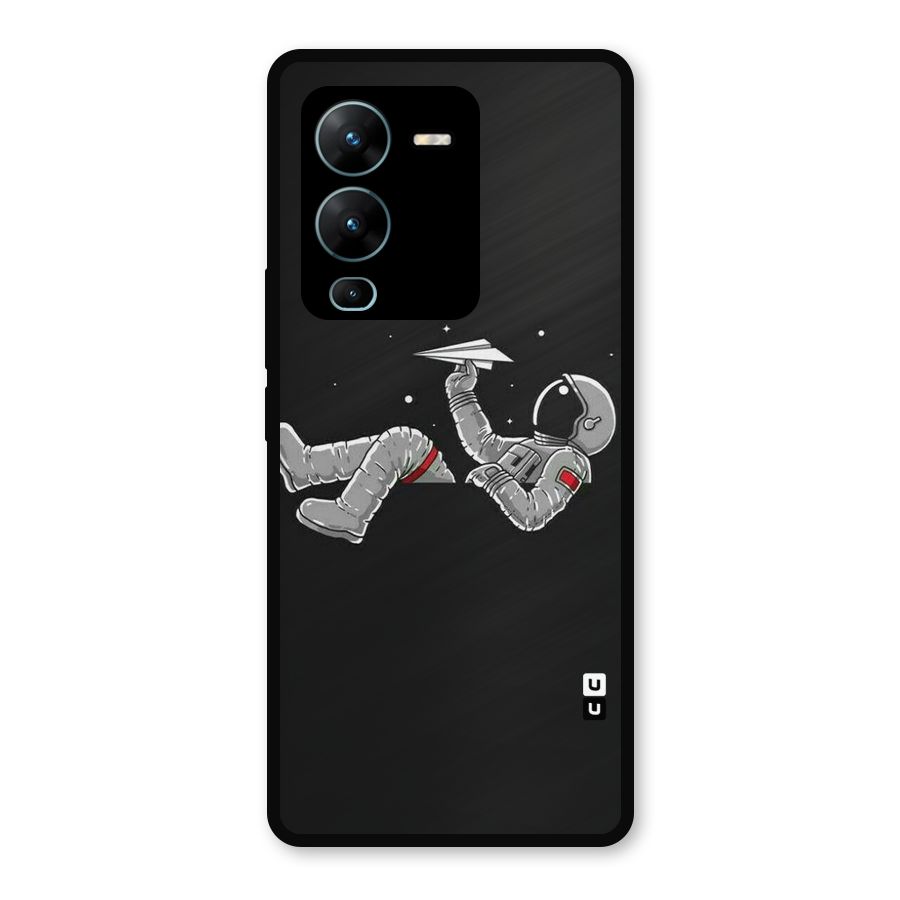 Spaceman Flying Metal Back Case for Vivo V25 Pro