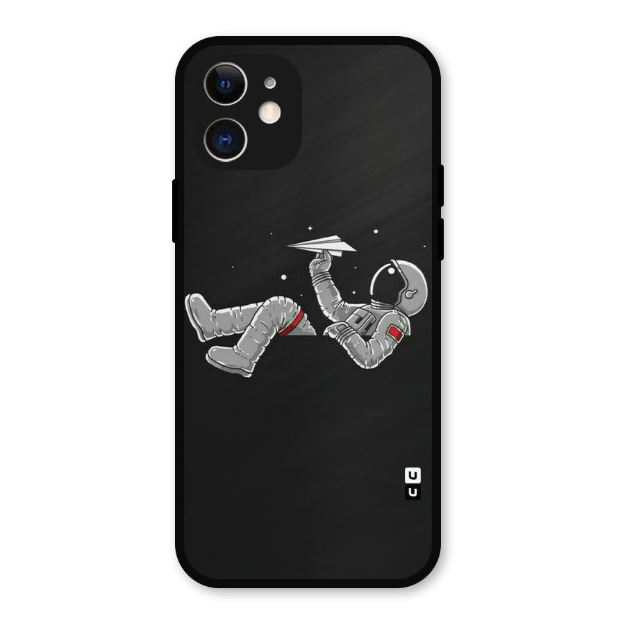 Spaceman Flying Metal Back Case for iPhone 12