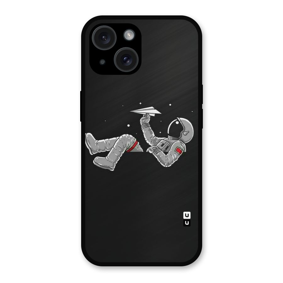 Spaceman Flying Metal Back Case for iPhone 15