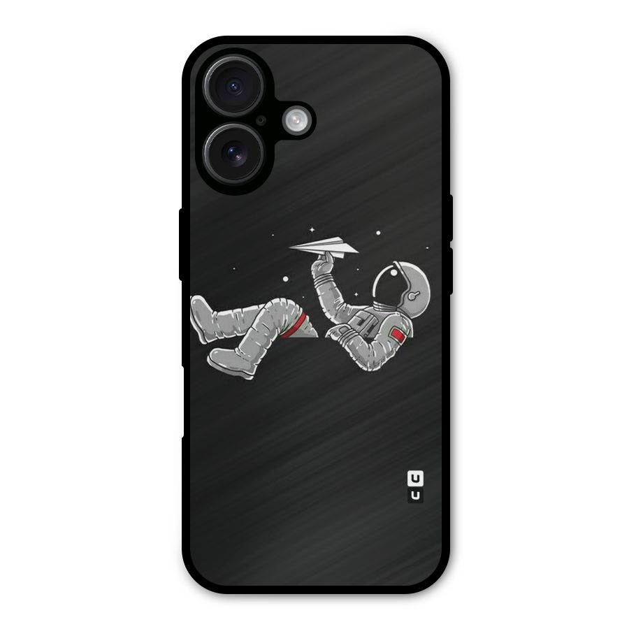 Spaceman Flying Metal Back Case for iPhone 16