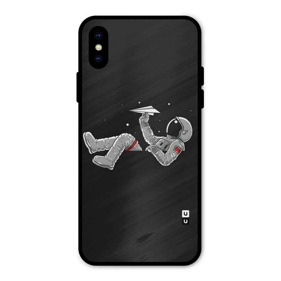 Spaceman Flying Metal Back Case for iPhone XS