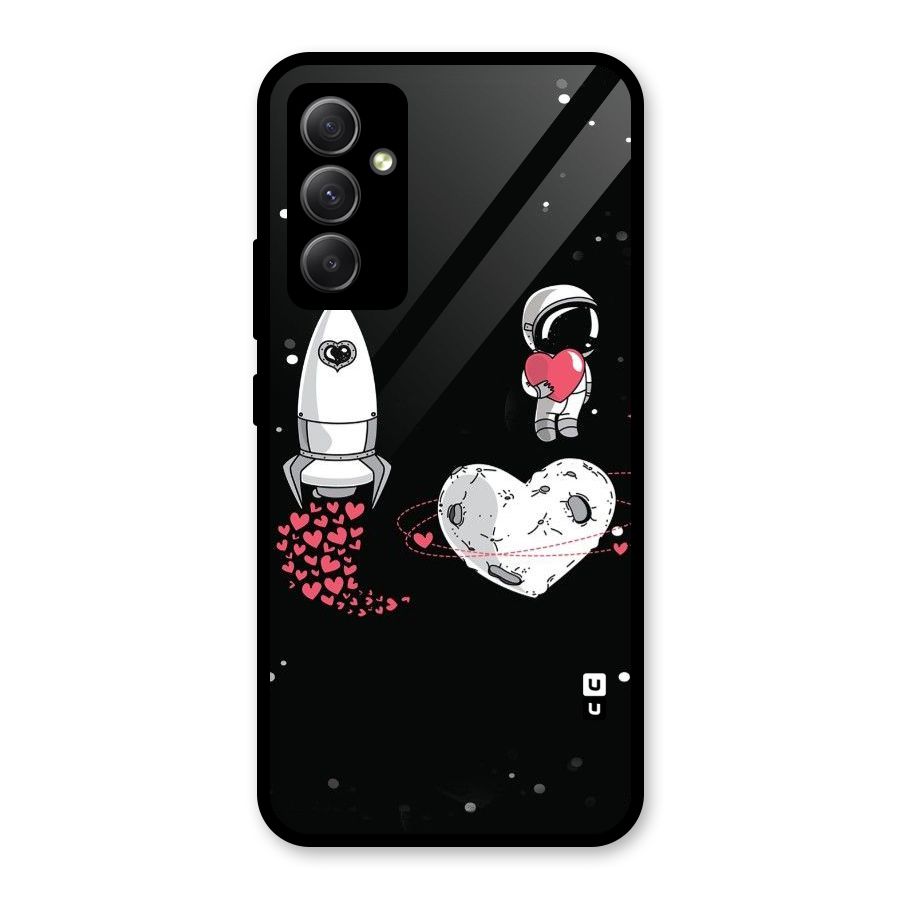 Spaceman Love Glass Back Case for Galaxy A34